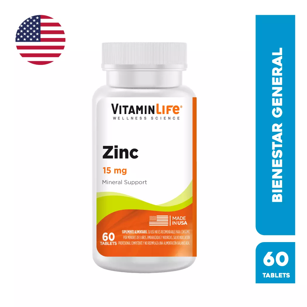 VitaminLife Zinc-15 15 mg 60 Comprimidos