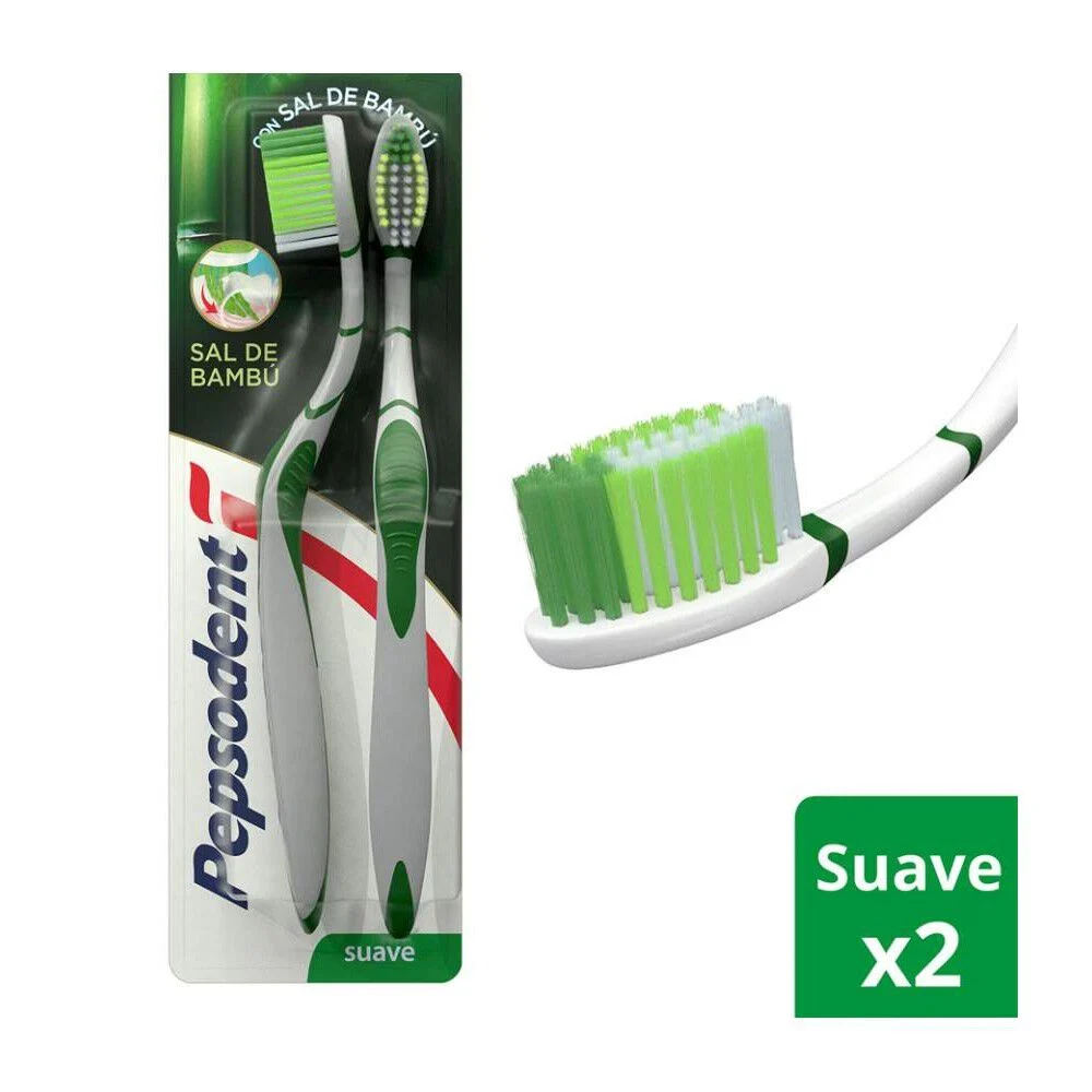 Pepsodent Cepillo Dental Bamboo Salt Suave X2