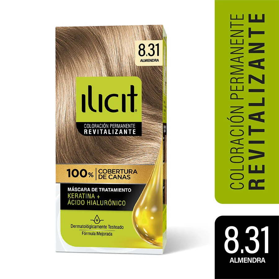Illicit Color 8.31 Almendra Tintura Permanente 47 g - Keratina