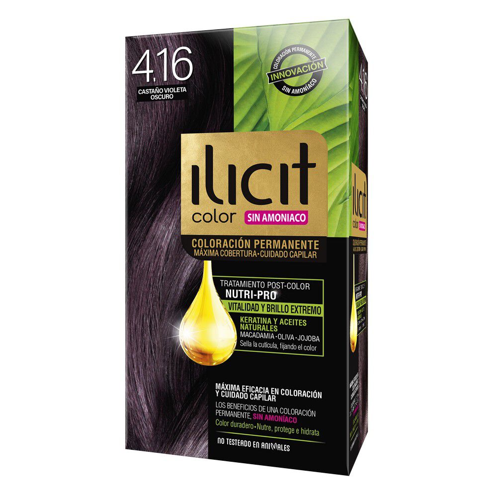 Illicit Color 4.16 Castaño Violeta Oscuro Tintura Sin Amoniaco