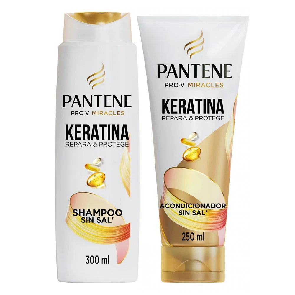 Pantene Keratina Pack Shampoo 300ml + Acondicionador 250ml