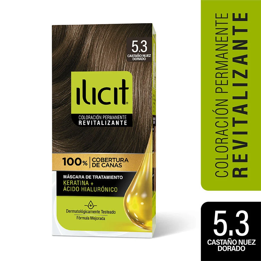 Illicit Coloración Permanente 5.3 Castaño Nuez Dorado - Keratina
