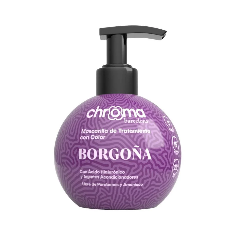 Chroma Barcelona Mascarilla de Tratamiento con Color Borgoña 250 ml