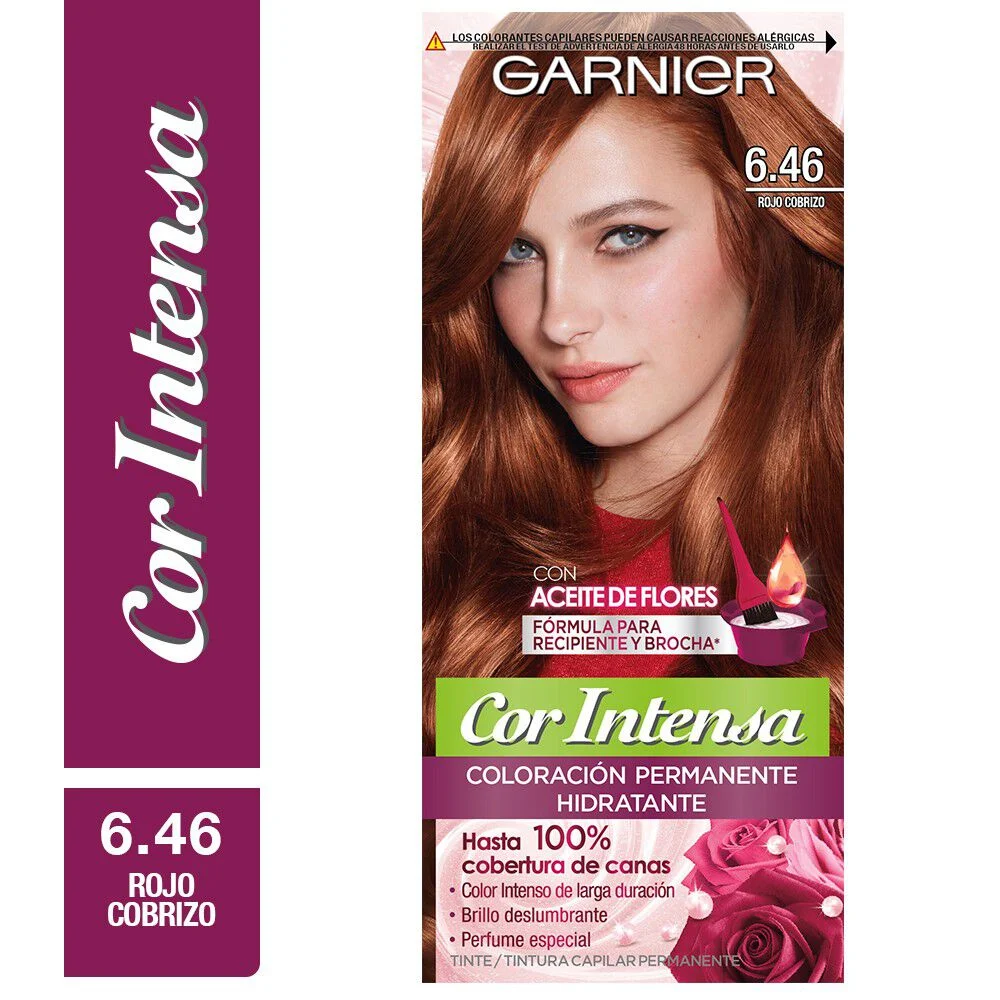 Garnier Cor Intensa 6.46 Rojo Cobrizo - Tintura Permanente 1 Kit