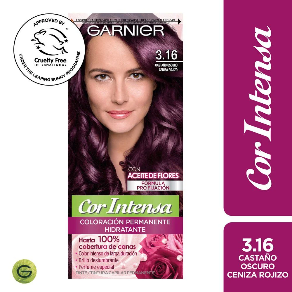 Garnier Cor Intensa 3.16 Castaño Oscuro Ceniza Rojizo