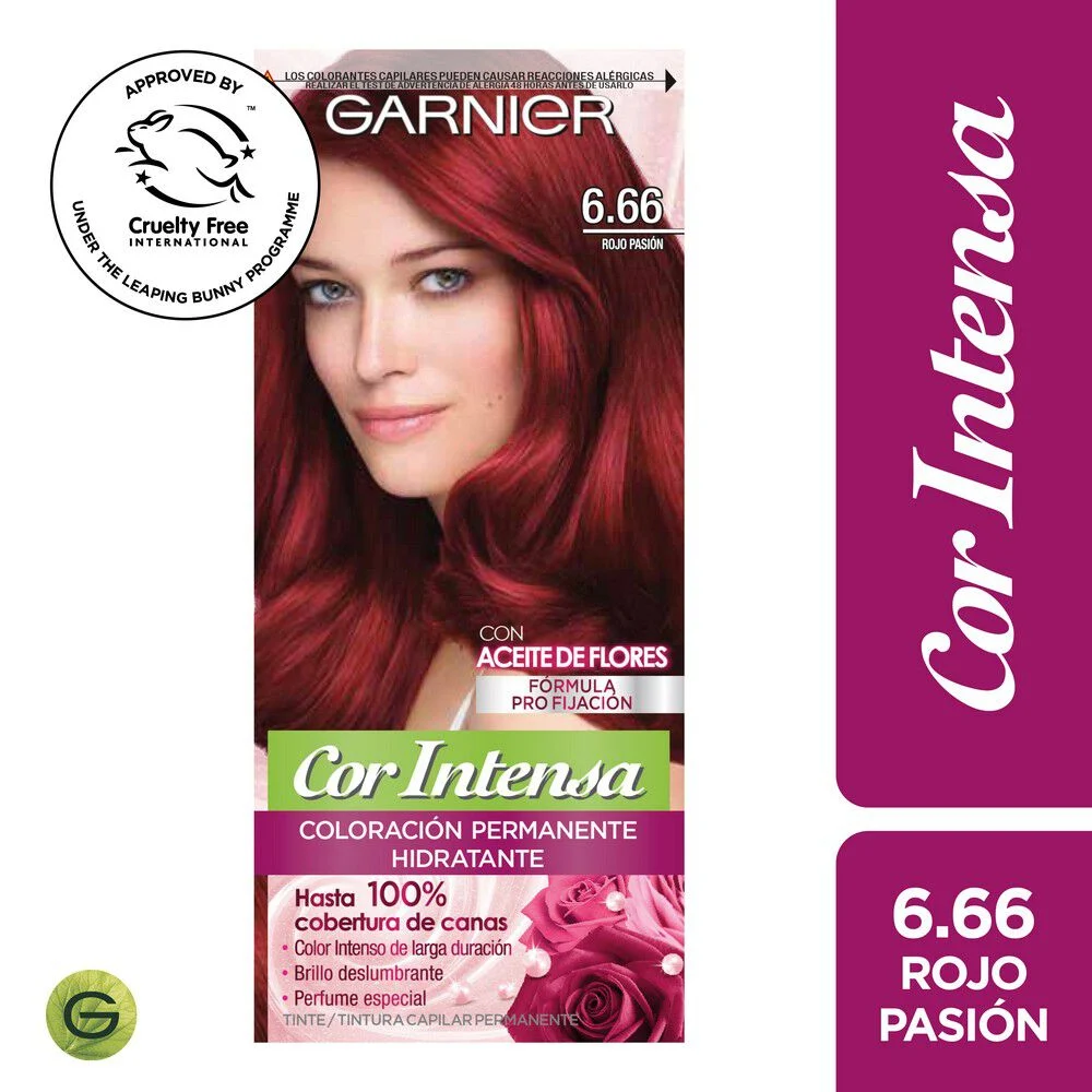 Garnier Nutrisse Cor Intensa 6.66 Rojo Pasión 1 Unidad
