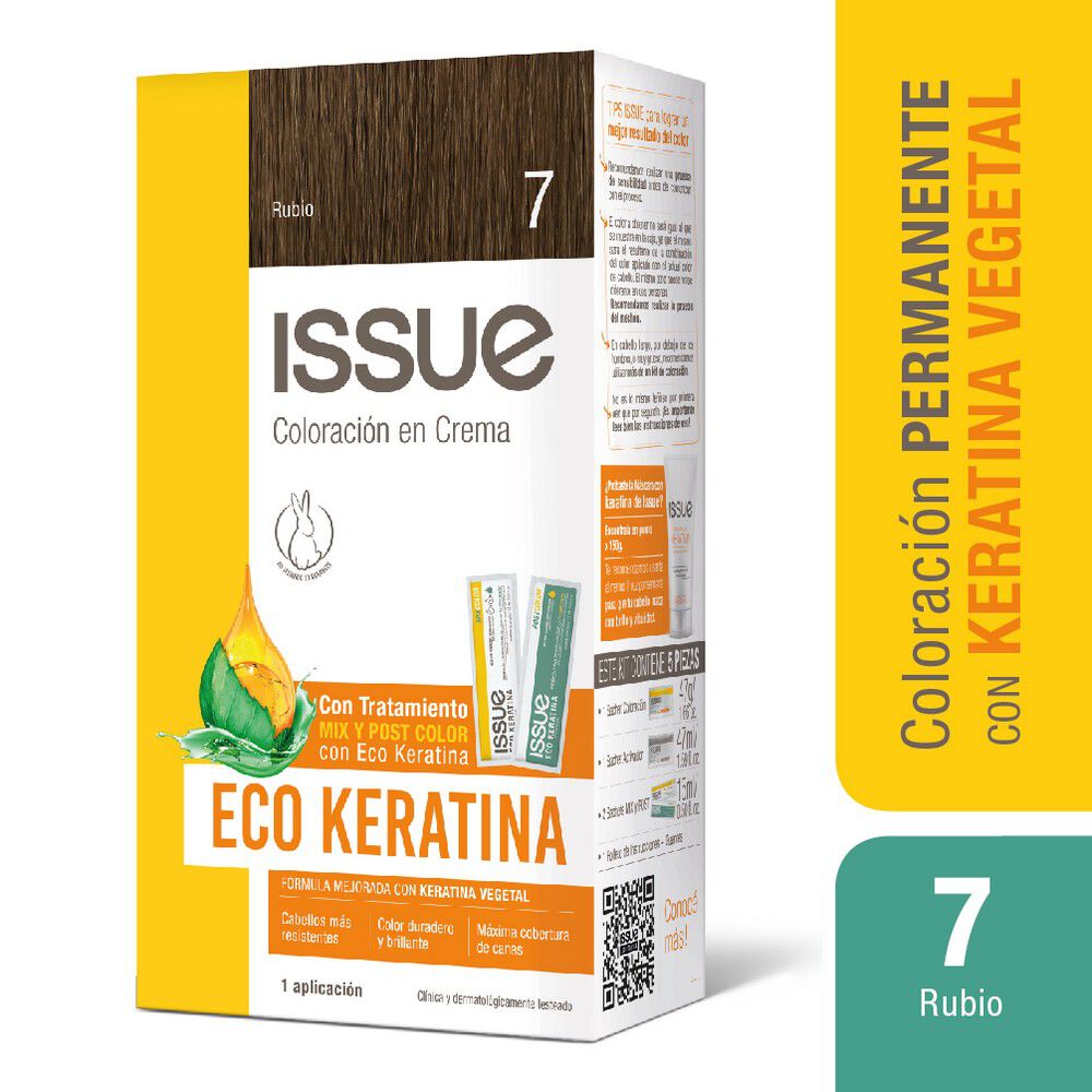 Issue Eco Keratina Kit Coloración Tono 7 Rubio