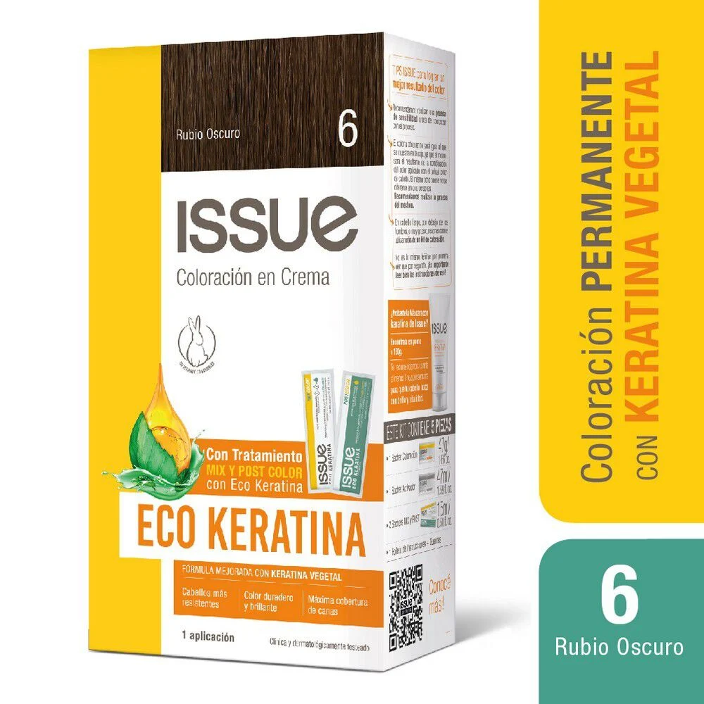 Issue Eco Keratina Kit N°6 Rubio Oscuro 1 Aplicación