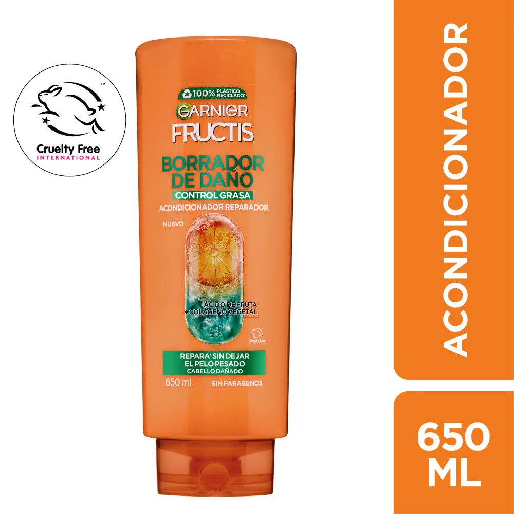 Garnier Fructis Borrador de Daño Control Grasa Acondicionador 650 ml