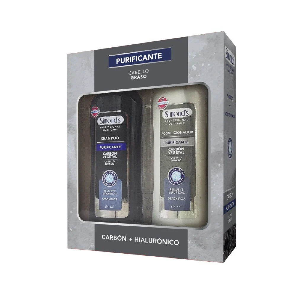 Simond's Professional Kit Purificante Carbón Vegetal 410 ml + 410 ml