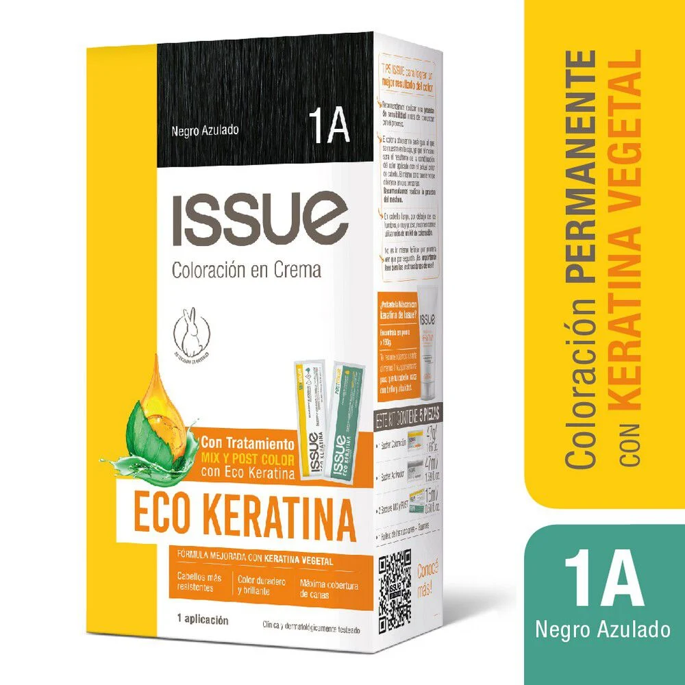 ISSUE Eco Keratina Kit Coloración 1A Negro Azulado