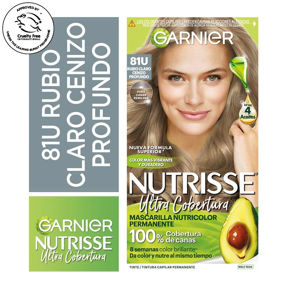 Garnier Nutrisse Ultra Cobertura 81 Rubio Claro Cenizo Profundo