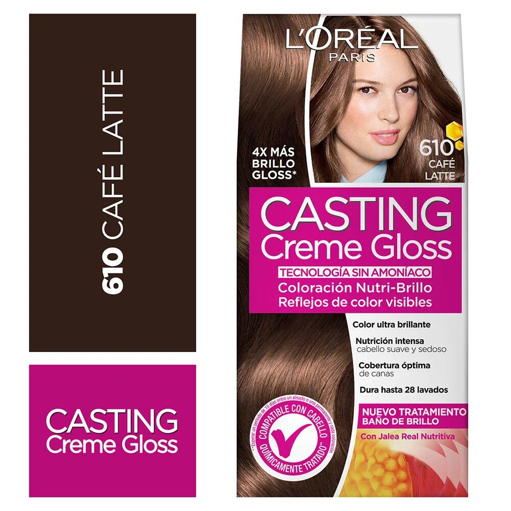 L'Oréal Paris Casting Creme Gloss 610 Café Latte - Tintura Sin Amoníaco