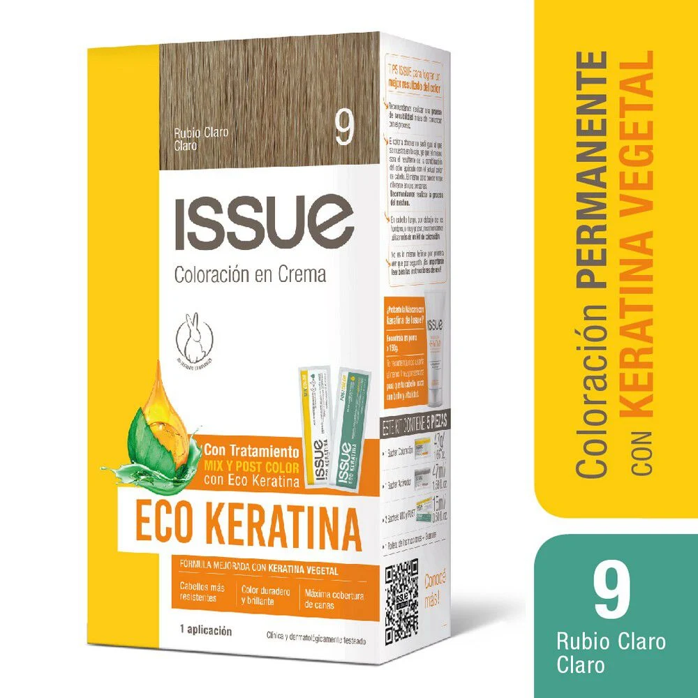 Eco Keratina Kit de Coloración Tono 9 Rubio Claro Claro