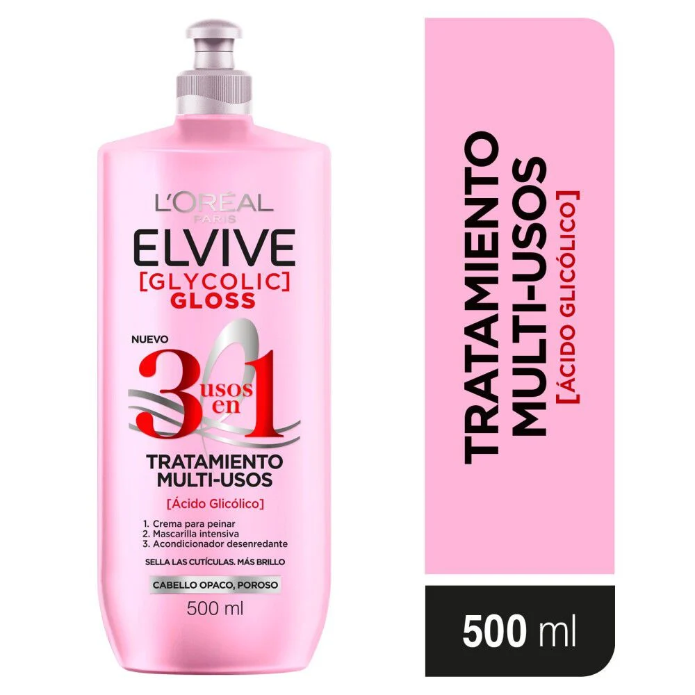Elvive Glycolic Gloss 3 en 1 Tratamiento 500 ml