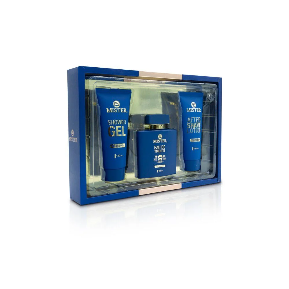 OH! MISTER Blue Eau de Toilette 100mL + After Shave 150mL + Gel 150mL