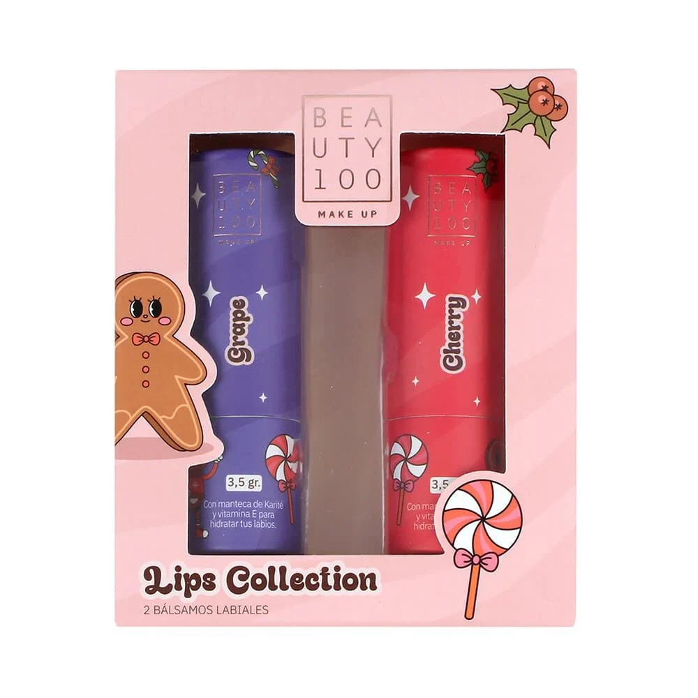 Beauty 100 Lips Collection Set 2 Bálsamos Labiales Uva y Cereza