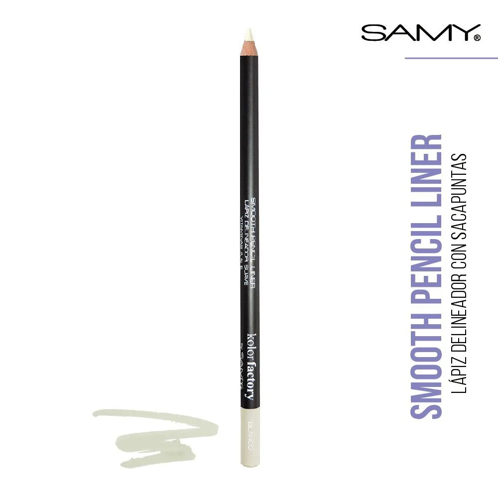 Samy Smooth Pencil Liner Blanco - Lápiz Delineador con Sacapunta