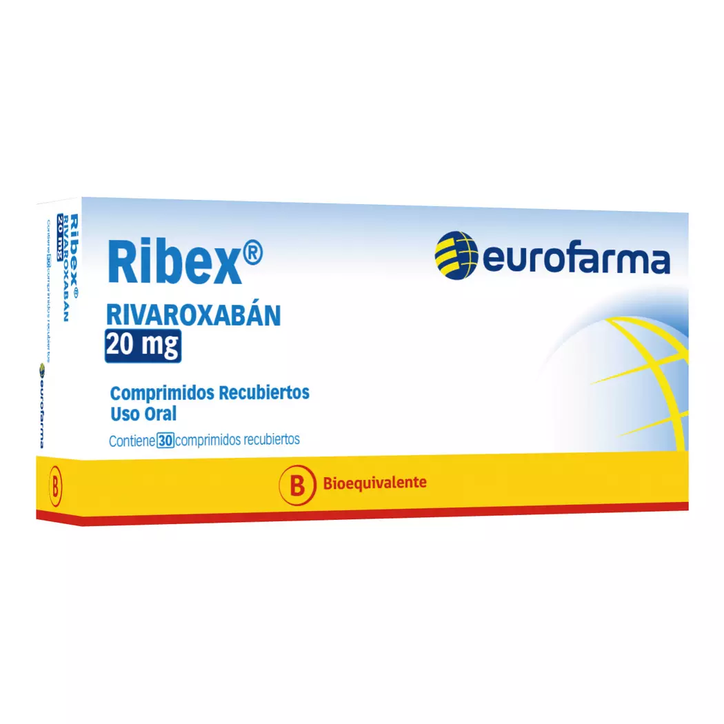 Ribex Rivaroxabán 20 mg x 15 Comprimidos Recubiertos