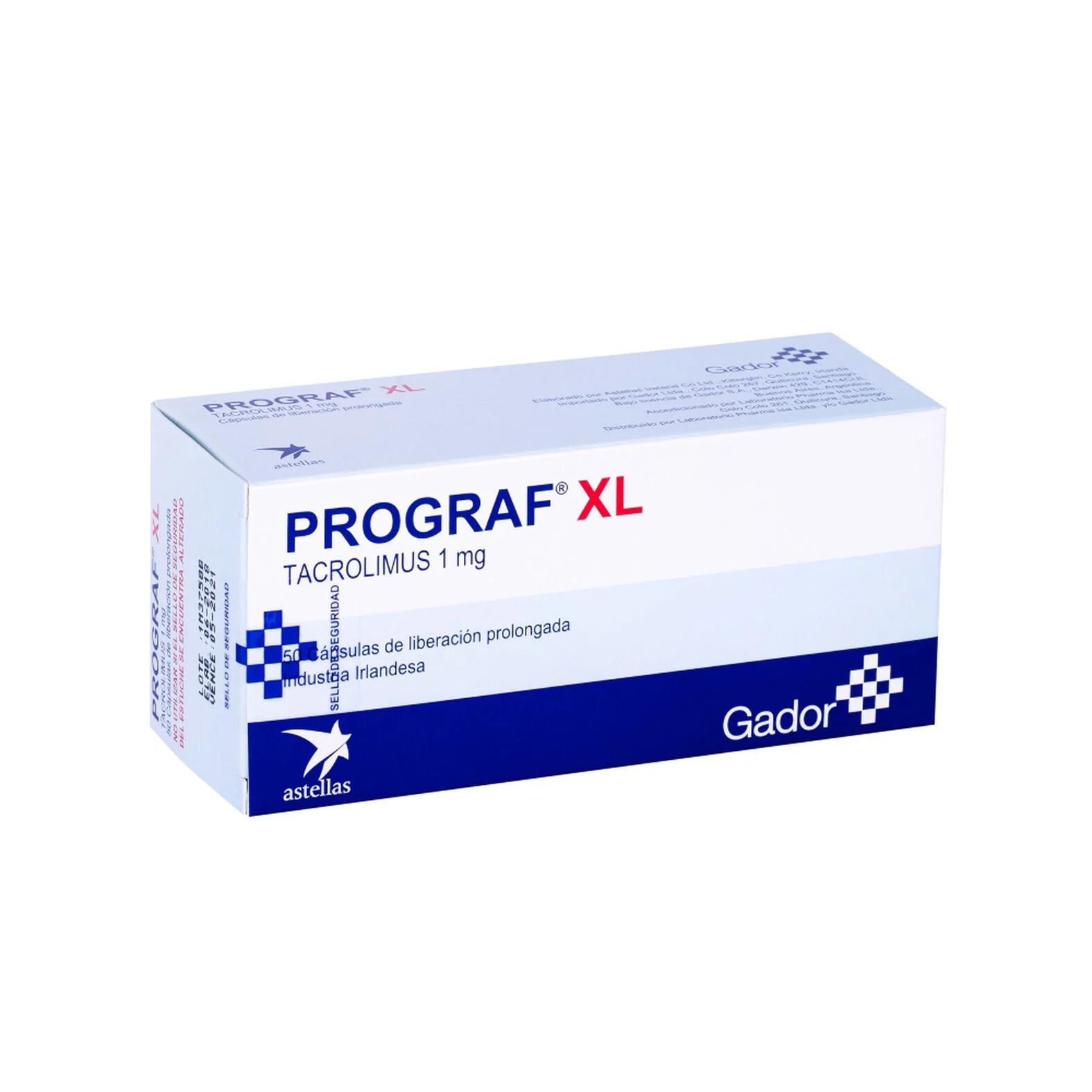 Prograf XL 1 mg x 50 Cápsulas - Tacrolimus