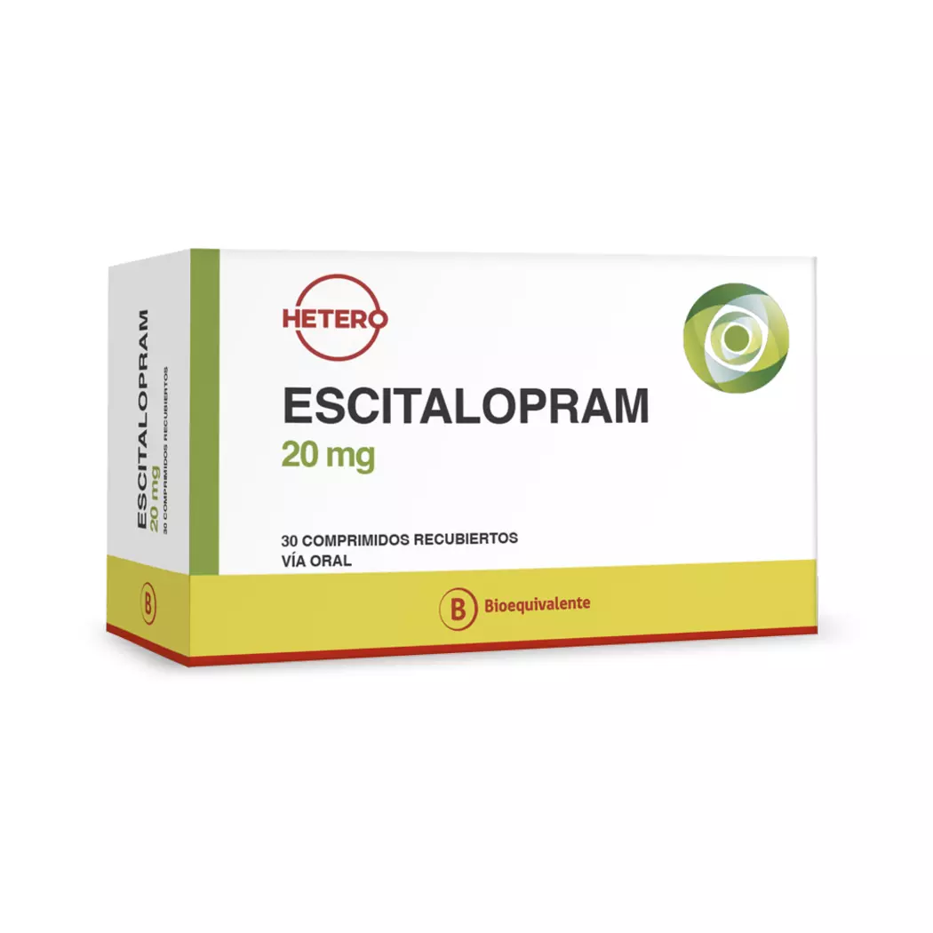Escitalopram 20 mg x 30 Comprimidos - Hetero