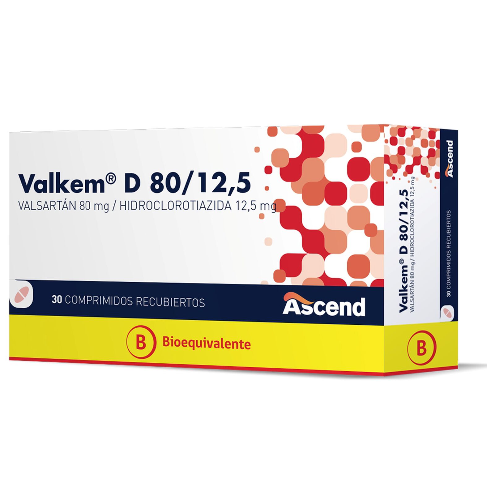 Valkem D 80 mg / 12,5 mg x 30 Comprimidos - Valsartán + Hidroclorotiazida