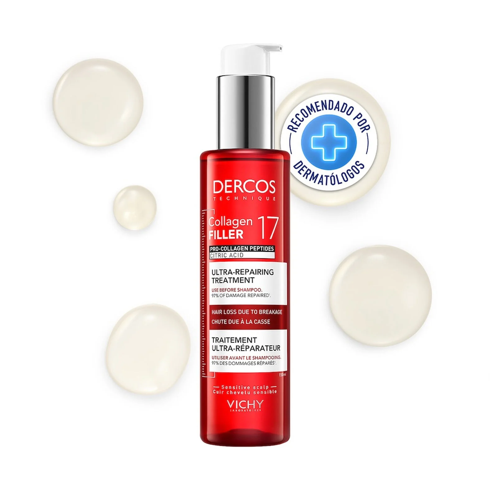 Vichy Dercos Collagen 17 Filler 150 ml - Tratamiento Pre-Shampoo