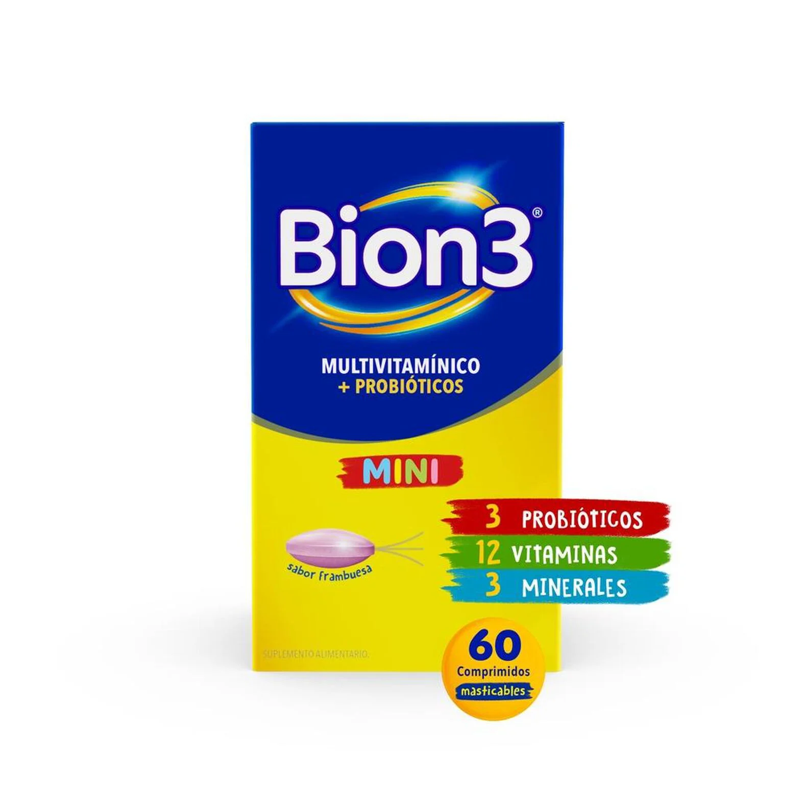 Bion3 Mini x 60 Comprimidos Masticables - Multivitamínico + Probióticos