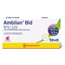 Ambilan Bid 875/125 mg 20 Comprimidos - Amoxicilina + Ácido Clavulánico