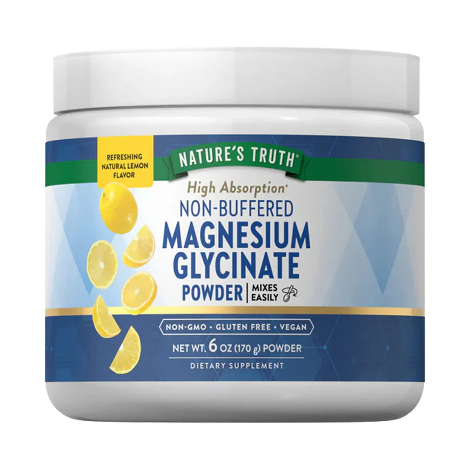 Nature's Truth Magnesio Glicinato Polvo 170 g - Sabor Limón