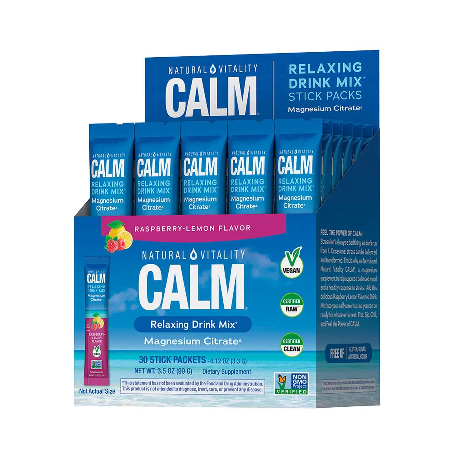 Natural Vitality Calm Sachet Magnesio Frambuesa Limón 30 Sobres