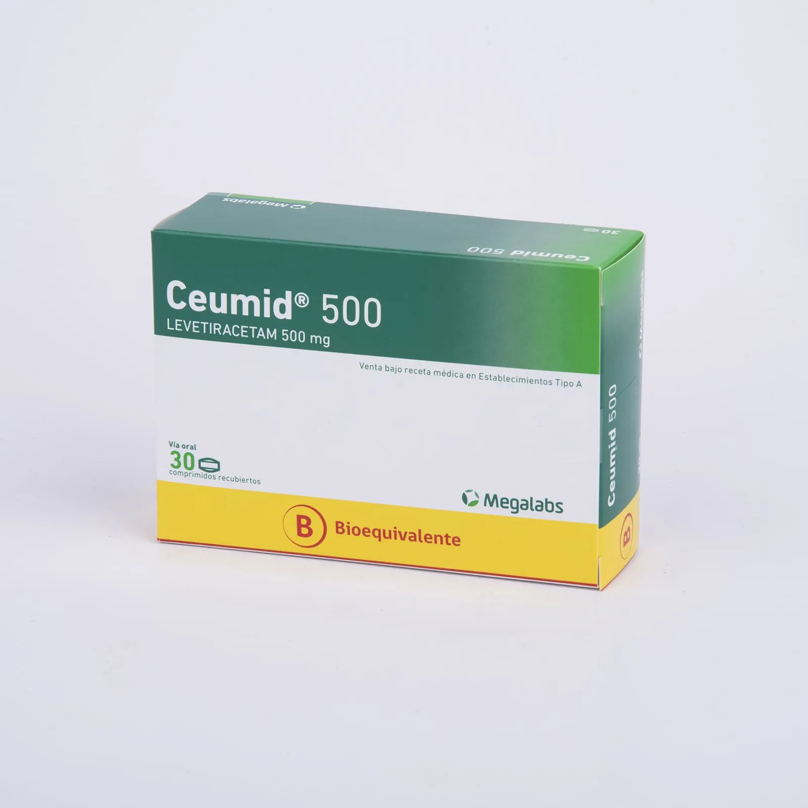 Ceumid 500 Levetiracetam 500 mg 30 Comprimidos - Levetiracetam
