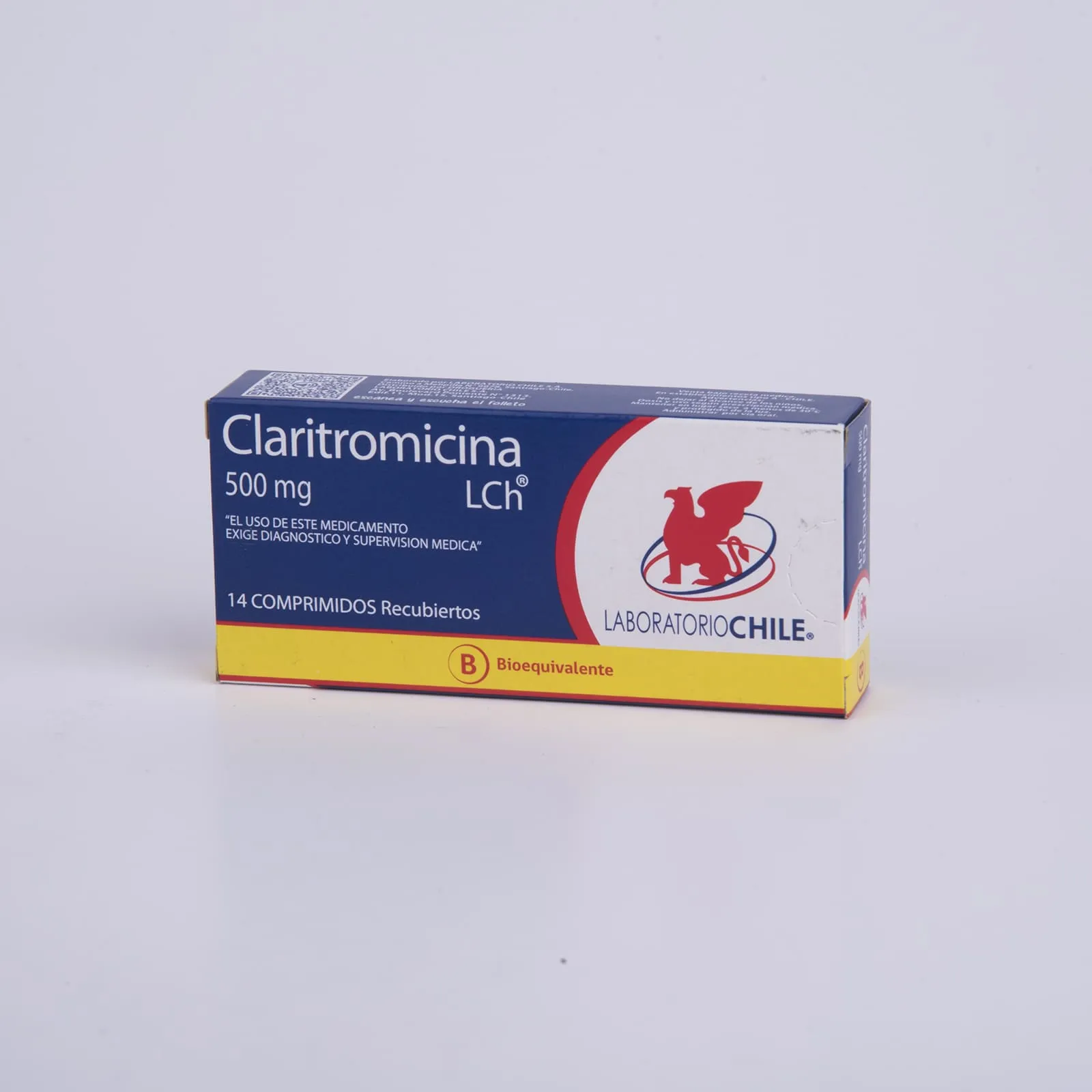 Claritromicina 500 mg x 14 Comprimidos - Laboratorio Chile