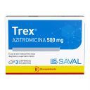Trex 500 mg x 3 Comprimidos Recubiertos - Azitromicina (Saval)