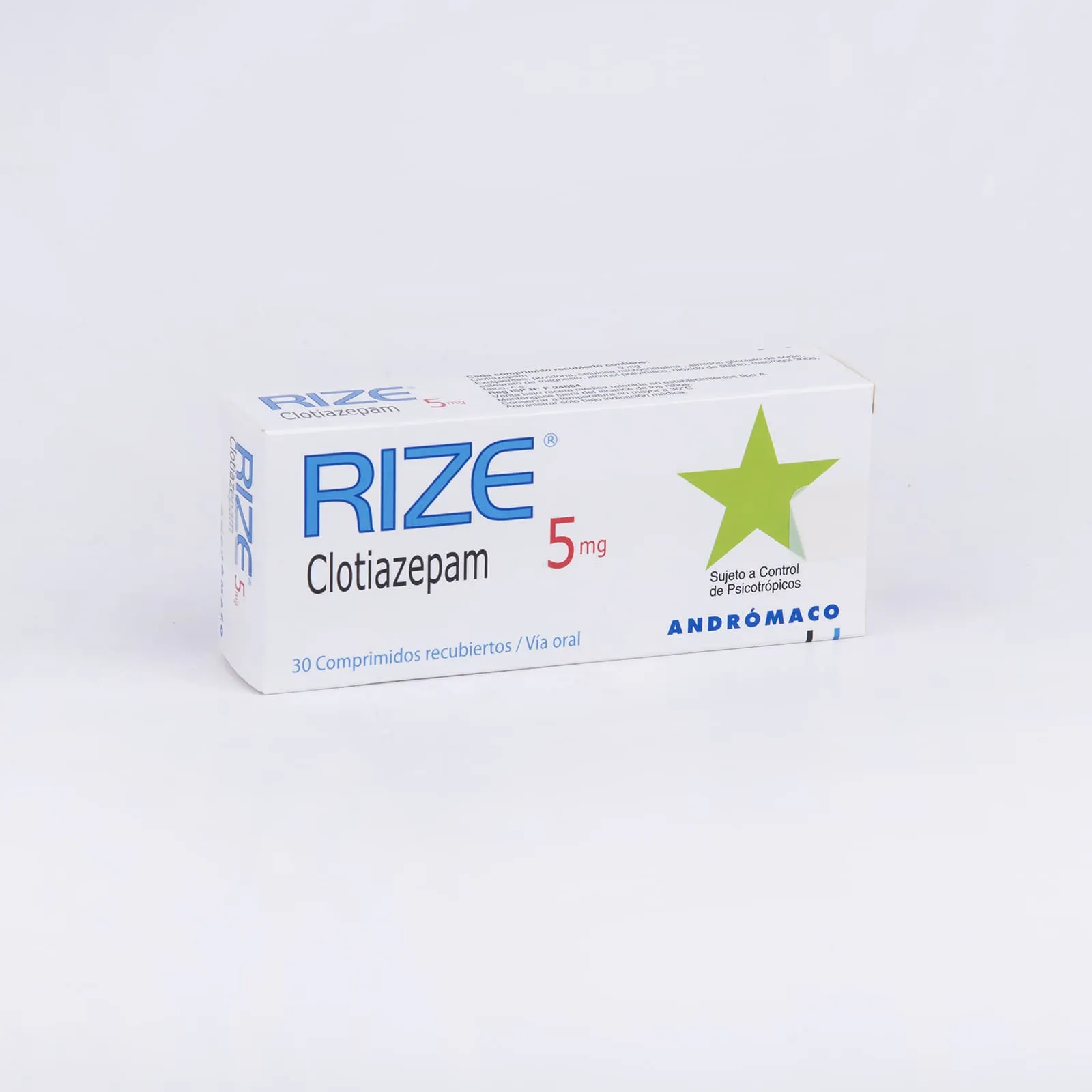 Rize 5 mg x 30 Comprimidos Recubiertos - Clotiazepam