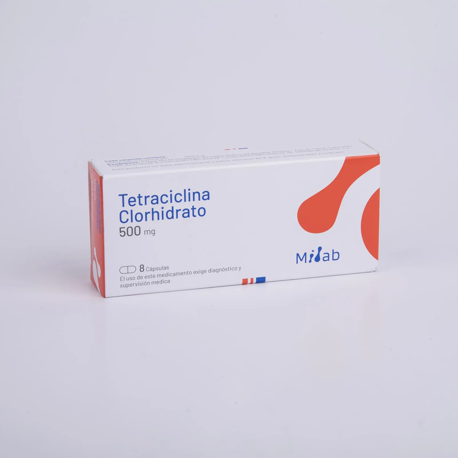 Tetraciclina 500 mg x 8 Cápsulas - Milab