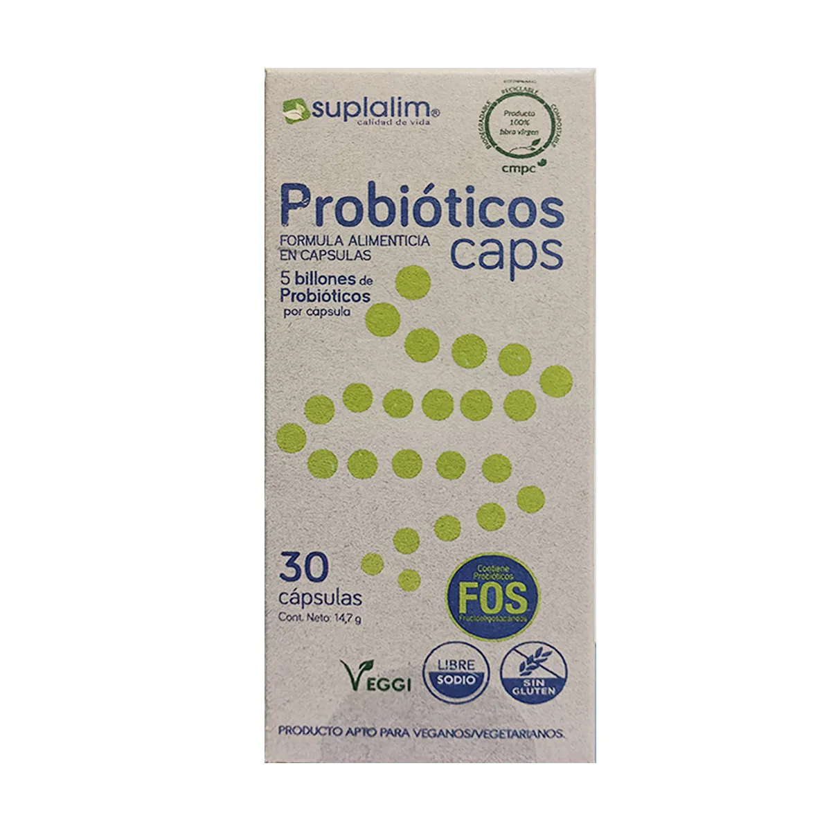 Suplalim Probio3 30 Cápsulas - Probióticos + Prebióticos FOS
