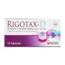 Rigotax-D cetirizina 5 mg pseudoefedrina 120 mg 10 cápsulas con gránulos de liberación prolongada