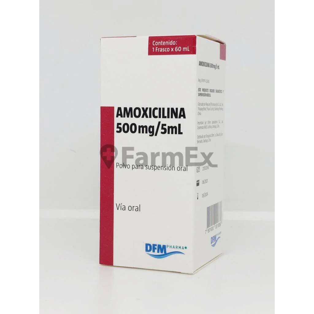 Amoxicilina 500 mg/5 mL Suspensión Oral 60 mL - DFM Pharma