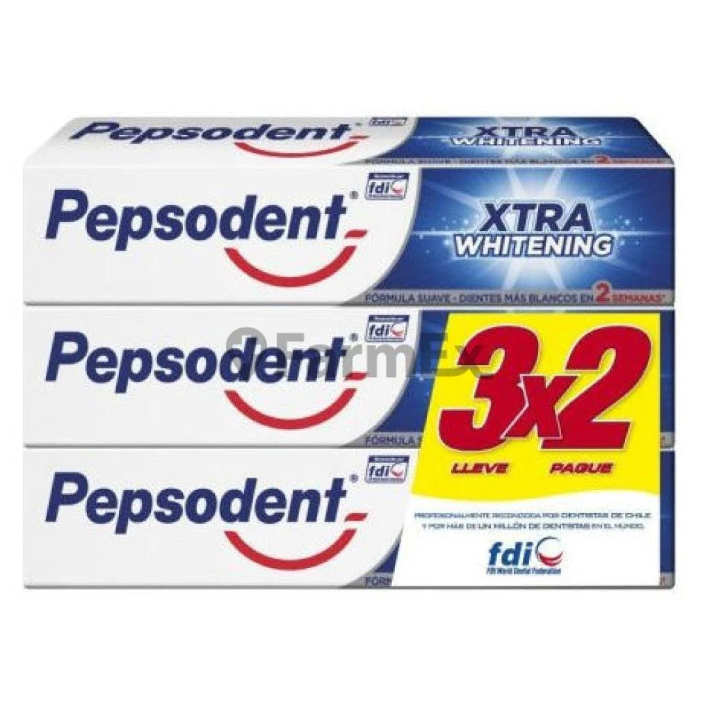 Pack Pepsodent Xtra Whitening Pasta Dental 3x130 g