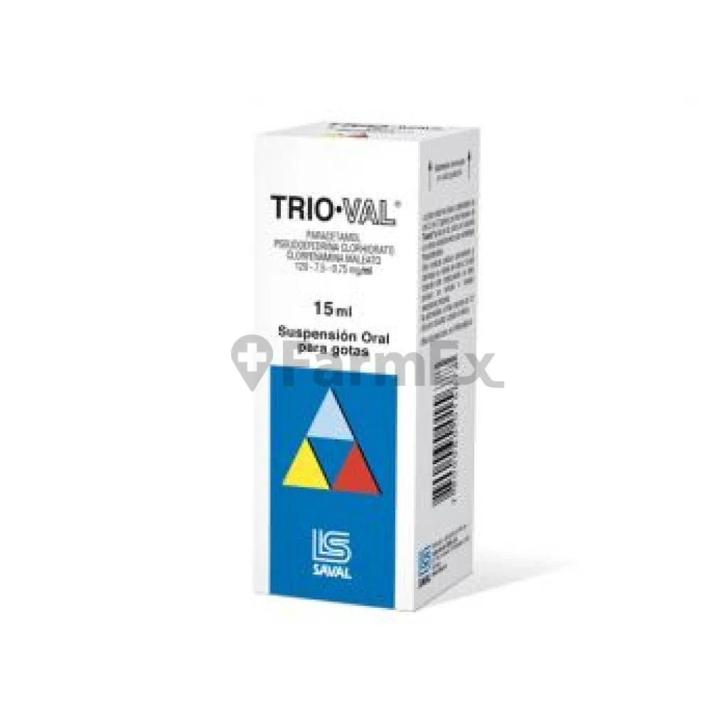 Trioval Gotas 125/2.5/0.25 mg x 15 mL - Paracetamol