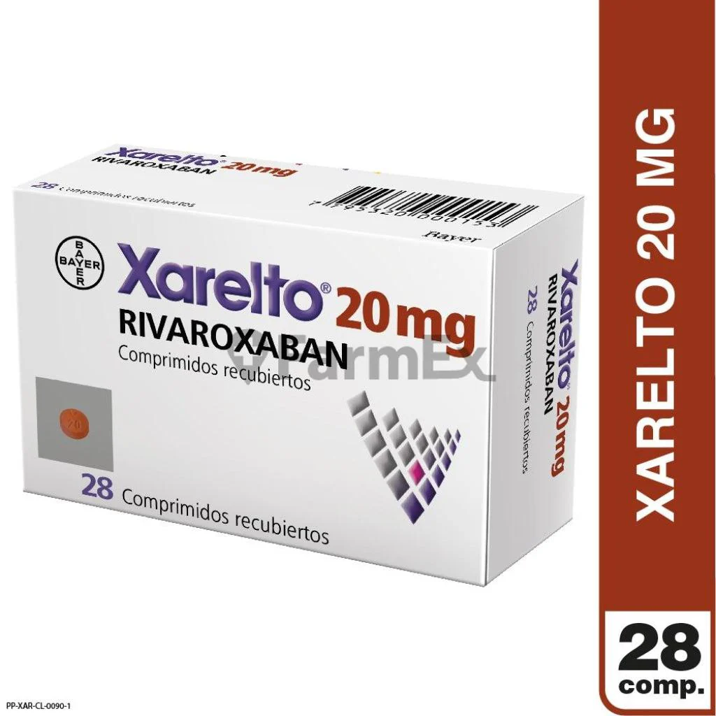 Xarelto 20 mg x 28 Comprimidos Recubiertos - Rivaroxabán