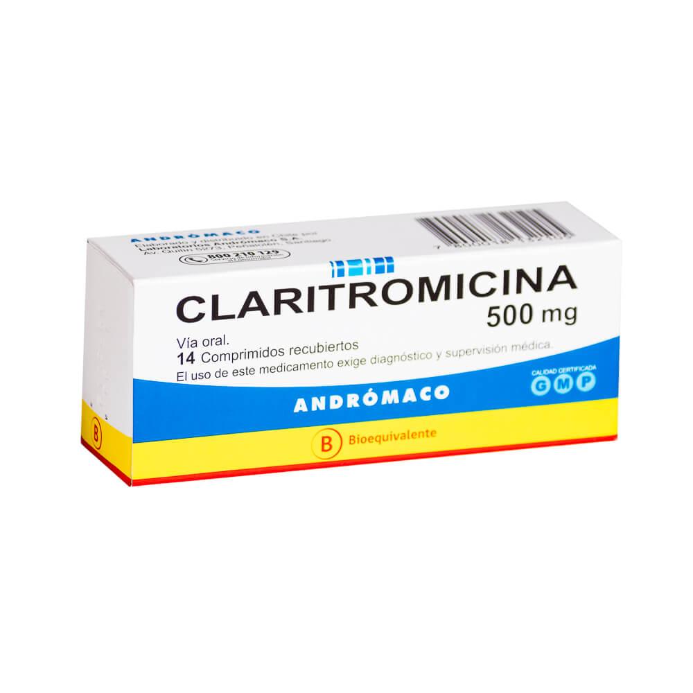 Claritromicina 500 mg x 14 Comprimidos Recubiertos - Andrómaco