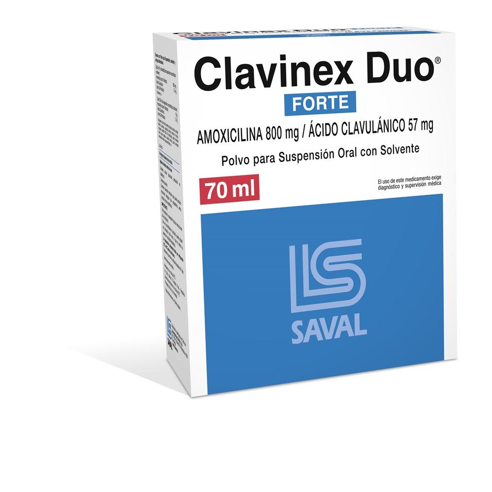 Clavinex Duo Forte 800 mg/57 mg x 70 mL - Amoxicilina + Ácido Clavulánico