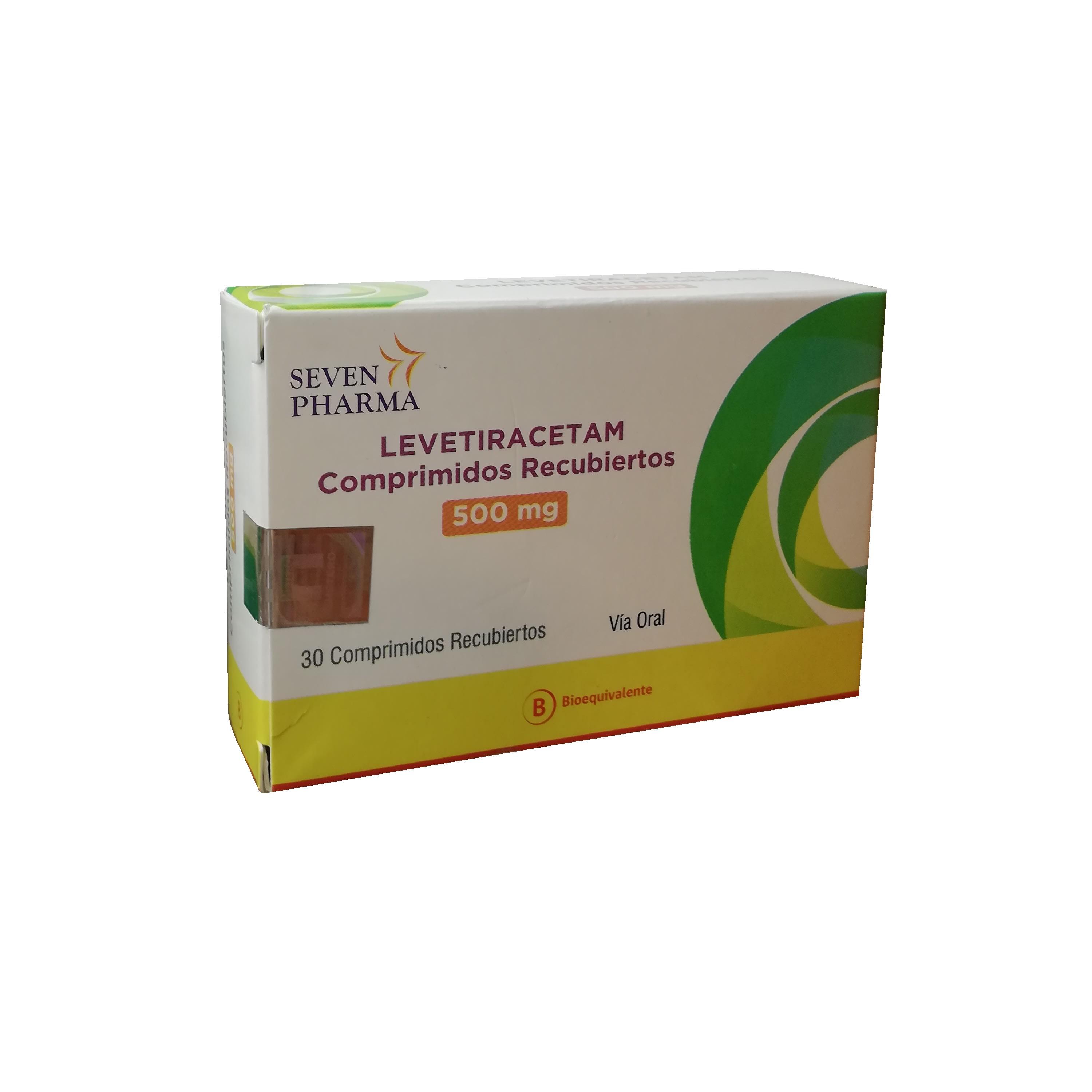 Levetiracetam 500 mg x 30 Comprimidos Recubiertos - Seven Pharma