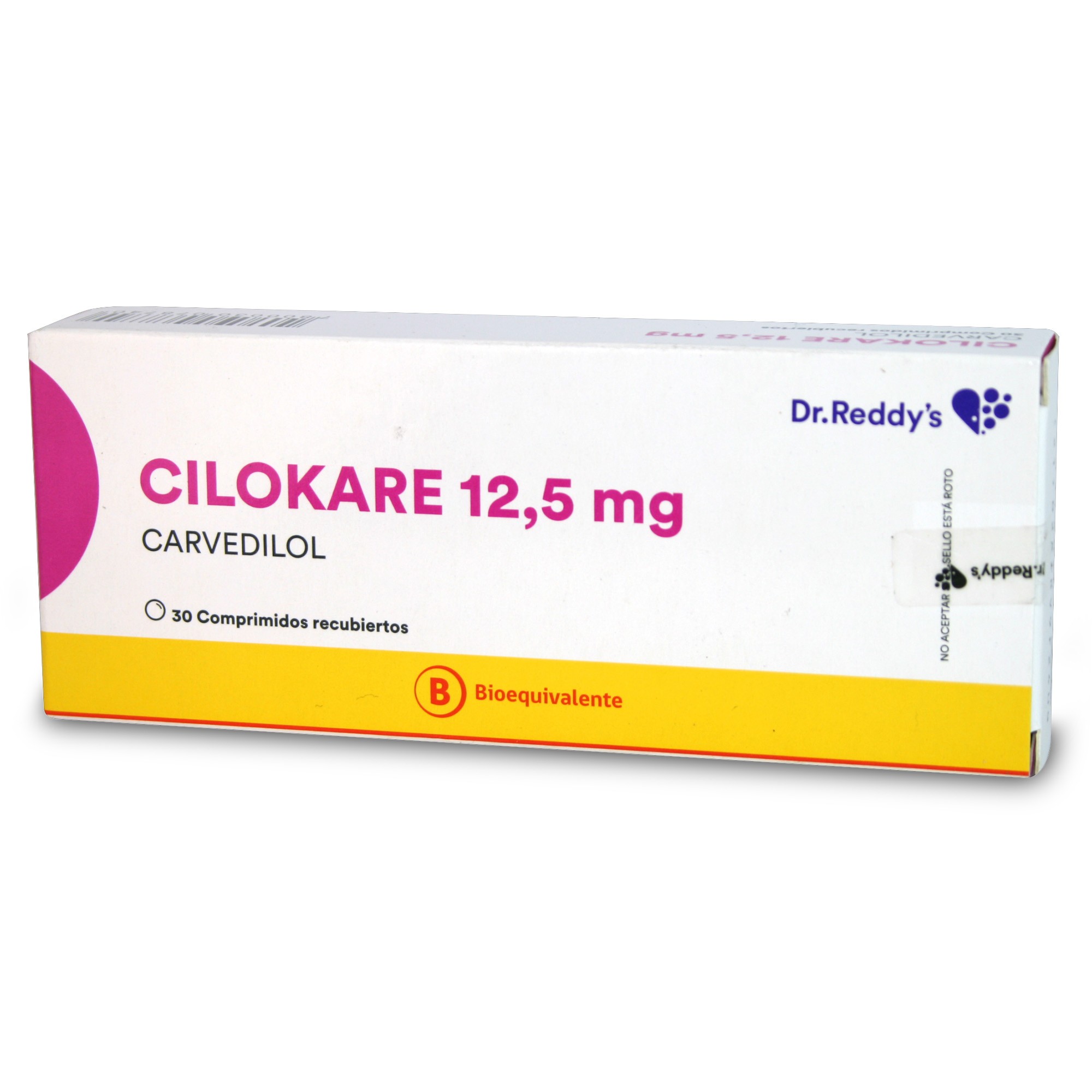 Cilokare Carvedilol 12,5 mg x 30 Comprimidos - Dr. Reddy's