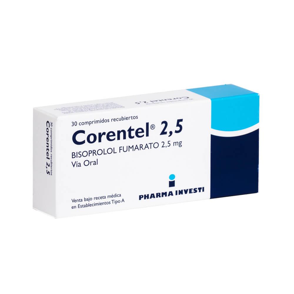 Corentel 2.5 mg x 30 Comprimidos Recubiertos - Bisoprolol Fumarato