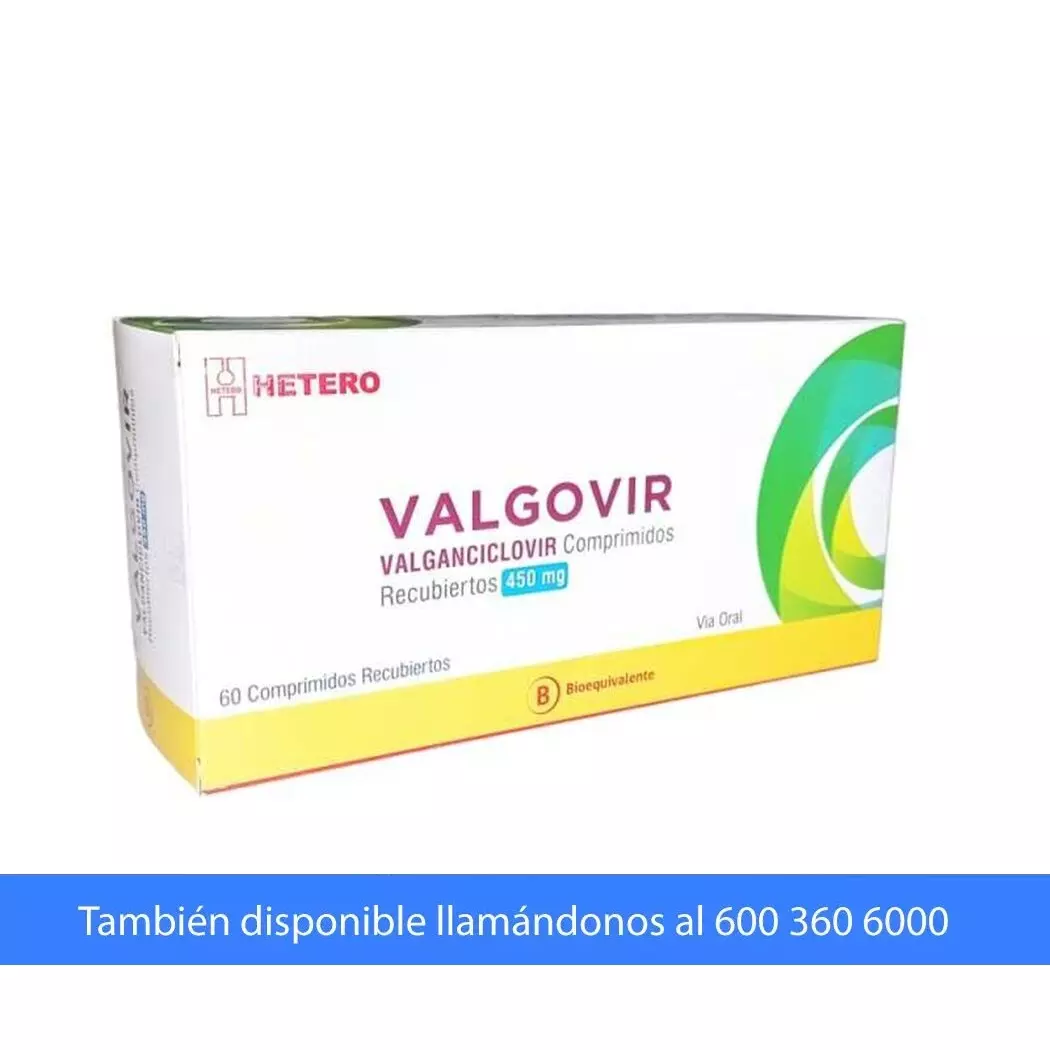 Valgovir 450 mg x 60 Comprimidos Recubiertos - Valganciclovir