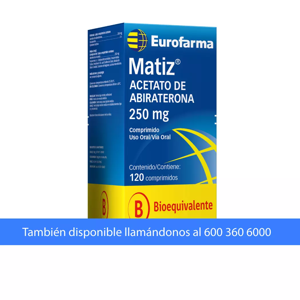 Matiz Acetato Abiraterona 250 mg x 120 Comp. - Abiraterona