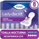 TENA Lady Discret Extra Nocturna 8 Unidades - Toalla Incontinencia